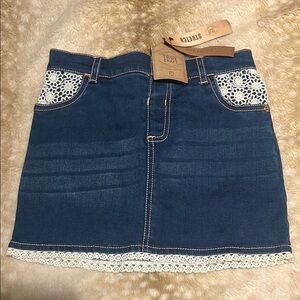 True Craft Blue Embellished Mini Skort